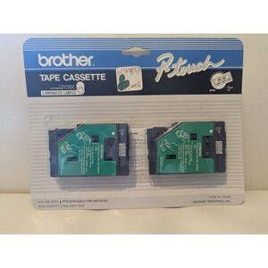 NOS‎ Brother P-Touch TC 10 Black On Clear Tape Cassette 2 Pack 12mm 1/2" 25ft